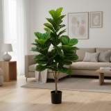 Planta Artificiala Copac Tip Smochin, Plastic, 3 brate, 160 cm, Verde, cu Ghiveci