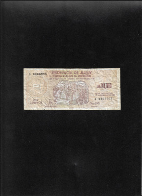 Rar! Argentina 10 centavos 0,10 austales 1988 Jujuy seria0206995 foto