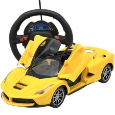 Masinuta de curse de jucarie pentru Copii, Replica Ferrari LaFerrari, Volan RC, Scara 1:16