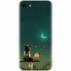 Husa silicon pentru Apple Iphone 6 Plus, Cat And Girl