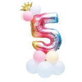 Cumpara ieftin Set 14 baloane folie si latex, balon cifra 5 inaltime 81 cm, multicolor, Idei