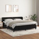 Gossi pat box spring cu saltea, negru, 180x200 cm, catifea