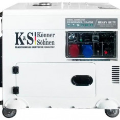 Generator De Curent 7.5 Kw Diesel - Heavy Duty - Insonorizat - Konner & Sohnen - Ks-9200de-1/3-hd-atsr-silent