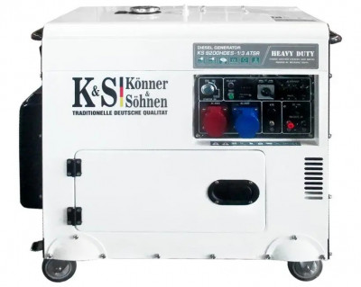 SH - Generator de curent 7.5 kW diesel - Heavy Duty - insonorizat - Konner &amp;amp; Sohnen - KS-9200DE-1/3-HD-ATSR- Silent foto