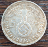 (A1031) MONEDA DIN ARGINT GERMANIA - 5 REICHSMARK 1937, LIT. D, VAR. CU SWASTIKA, Europa