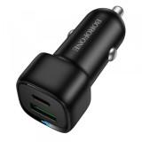 Incarcator Auto Borofone BZ34B Cloud, 38W, 3A, 1 x USB-A - 1 x USB-C, Negru