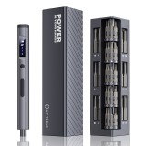 Set șurubelniță electrică ZYTEQ&reg; 57 &icirc;n 1, pentru Telefoane, Laptopuri și Electronice, Multifuncțional, Magnetic, LED, Display Digital, Negru