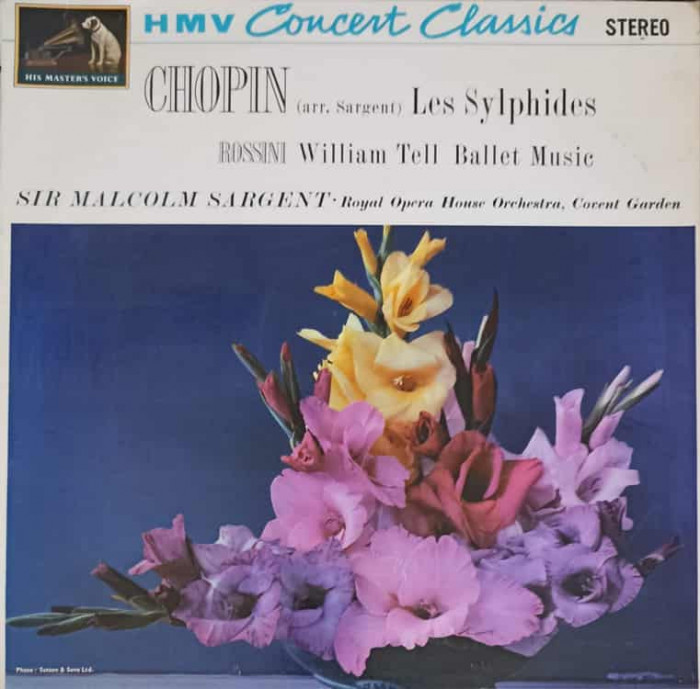 Disc vinil, LP. Les Sylphides. William Tell Ballet Music-Chopin, Rossini, Sir Malcolm Sargent, Royal Opera House