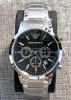 CEAS ARMANI PREMIUM CHRONOGRAPH BLACK LUX ELEGANT SPORT CASUAL --VEZI ANUNTUL-, Analog, Inox