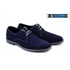 OFERTA marimea 37 , 40- Pantofi barbati, casual-eleganti, din piele naturala intoarsa,bleumarin - LPABLUVEL