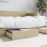 Gossi sertare de pat 2 buc, crem, lemn prelucrat si textil