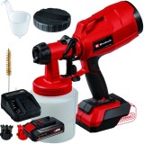 Einhell TC-SY 18/60 Li PXC + Starter Kit - Pistol de vopsit 0.8 l 600 g/min + Set 1 acumulator si incarcator Li-Ion 18 V 2.5 Ah