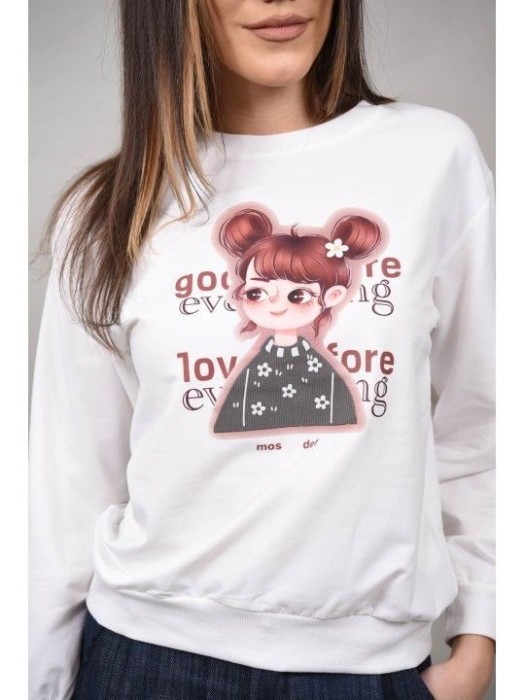 HANORAC SPORT FETITA CU CODITE ALICE Alb M-L