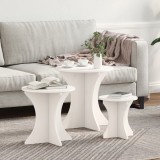 VidaXL Set de măsuțe de cafea 3 pcs Alb 46 x 46 x 47 cm