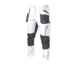 Pantaloni de lucru Classic Stretch Slim, alb, marimea 58, Artmas ART457561