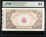 10000 lei Mai 1945 PMG64 UNC bancnota gradata