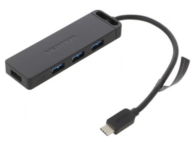 Hub USB 3.0 Negru 4 Porturi USB-A și USB-C foto
