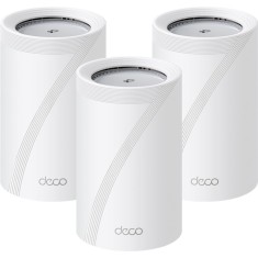 Sistem Mesh Wi-Fi TP-Link Deco BE65 Pro(3-pack), BE93000, Tri-Band, Wi-Fi 7, MLO, HomeShield, 2 porturi 5Gbps si 1 port 2.5Gbps, cu acoperire pentru i