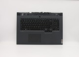 Carcasa superioara cu tastatura palmrest Laptop, Lenovo, Legion 5-17IMH05H Type 81Y8, AP1HZ000300, AM1HZ000300, ET1P200100, GY750, iluminata, gri inch