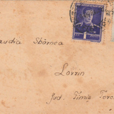 1943 Romania - Plic liliput circulat la Lovrin cu stampila de cenzura BEIUS 2