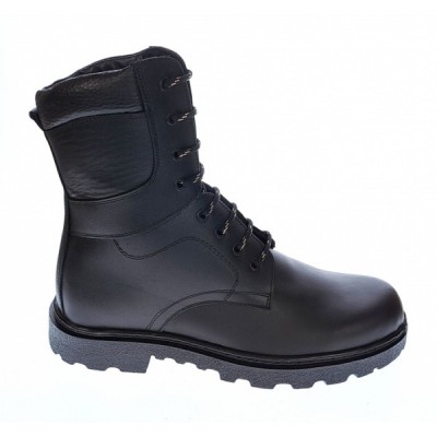 Bocanci barbati, militari, din piele naturala, imblaniti, inalti, model Armata PH328NBOX foto