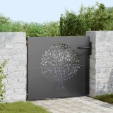 VidaXL Poartă de grădină, Poartă de Grădină 85x75 cm Design Copac din Oțel Corten
