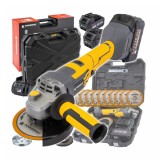 Polizor unghiular cu acumulatori, flex, 2x baterie 4Ah, disc 125mm, Powermat