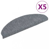 Cumpara ieftin Covorase pentru scari autoadezive, 5 buc., 65x21x4 cm, gri deschis, semirotunde, mari