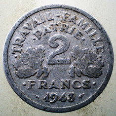 1.114 FRANTA VICHY WWII 2 FRANCS FRANCI 1943