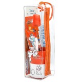Cumpara ieftin Set voiaj copii Mr.White ARISTOCATS Periuta dinti cu ventuză, Pahar apă si Pastă de dinti copii +3 ani Aromă Mentă 75ml