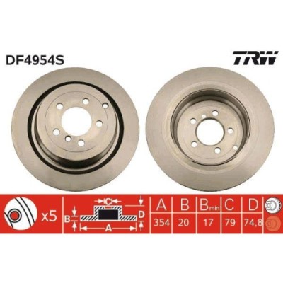 Set discuri frana Land Rover Range Rover 3 (L322), 3.0 D 4x4, 3.6 D 4x4, 4.2 4x4, 4.4 4x4, 5.0 4x4, punte spate, 354x20, ventilat, TRW foto