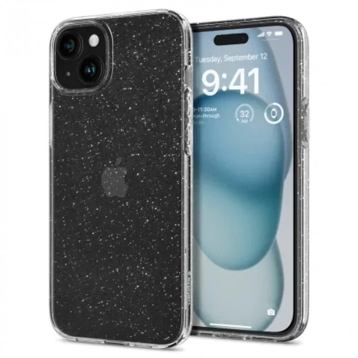 Husa Spigen Liquid Crystal Glitter pentru iPhone 15 Crystal Quartz