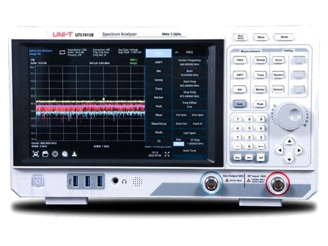 Analizor de spectru UNI-T 0,009&divide;1500MHz HDMI, LAN, USB, 1Hz rezoluție