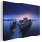 Tablou peisaj marin nocturn cu debarcader si cabana Tablou canvas pe panza CU RAMA 70x100 cm