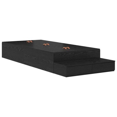 vidaXL Cadru de pat cu depozitare Stejar negru 236.5 x 80 x 31.5 cm 3335598 foto