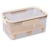 Cutie pentru depozitare alimente, flippy, de uz casnic, 2 compartimente, zona pentru gheata, mentinere fresh, cu maner, material pet, 23x15x10.8 cm, b