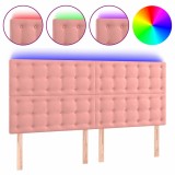 Cumpara ieftin Tablie de pat cu LED, roz, 200x5x118/128 cm, catifea