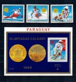 Paraguay 1988 - Jocurile Olimpice de iarna, medalii, serie cu minicoala si colita neuzata