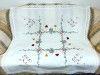 Fata de masa Vintage din bumbac cu broderie manuala si margine din dantela croset- CRACIUN