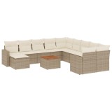 Cumpara ieftin Set canapele de gradina cu perne, 12 piese, bej, poliratan