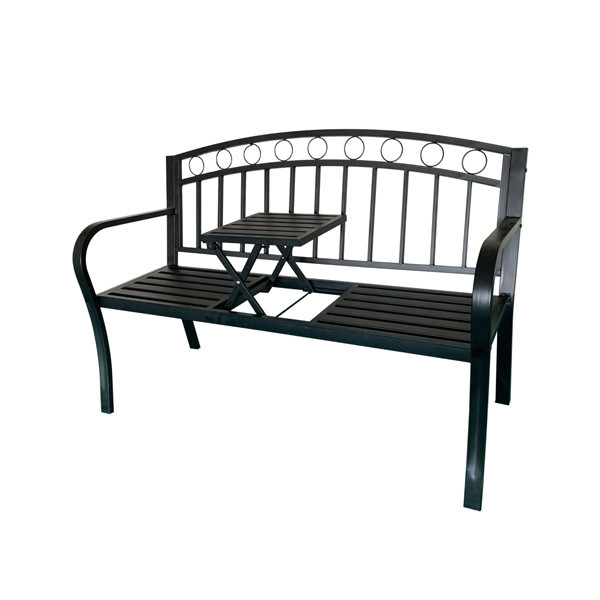 Banca GardenLine cu Masa Extensibila - 127 x 53 x 84 cm - Negru