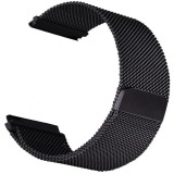 Curea metalica compatibila Samsung Galaxy Watch3, 45mm, telescoape Quick Release, Milanese Loop, Negru, Very Dream