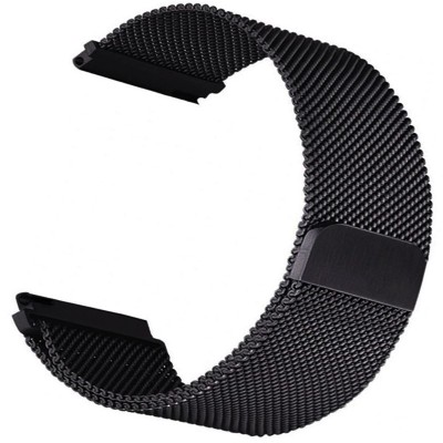 Curea metalica compatibila Samsung Galaxy Watch3, 45mm, telescoape Quick Release, Milanese Loop, Negru foto