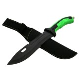 Cutit Vanatoare IdeallStore Spike Trap 32cm, Otel Inoxidabil Negru, Toc Cordura, Lama Fixa, Partial Zimtata, Camping