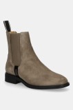 Gant botine din piele intoarsa Fayy culoarea bej, cu toc plat, 31553127