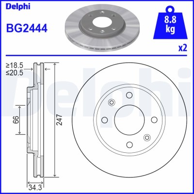 DELPHI BG2444 Disc frana foto