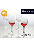 Set 6 pahare Venus, Ambition, 260 ml, sticla, Incolor