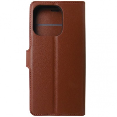 Husa tip carte cu stand Techsuit, aspect piele maro, pentru Apple iPhone 16 Pro foto
