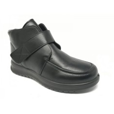 Ghete piele negre largi, se inchid cu bareta cu scai/arici model 73546