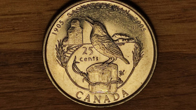 Canada - moneda de colectie comemorativa - 25 cents 2005 - Saskatchewan foto